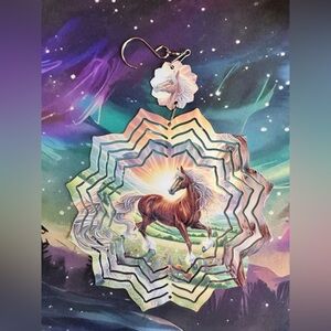 NEW 8” Horse Starburst Wind Spinner - Iridescent Multi-Color